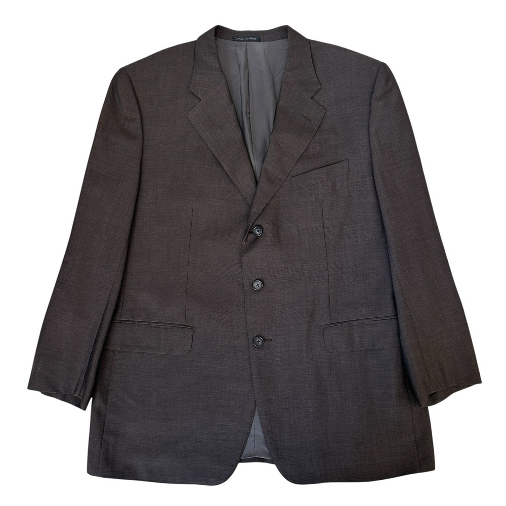 Corneliani Blazer Suit Jacket Mens 46R US Brown Virgin Wool Mohair Made in Italy